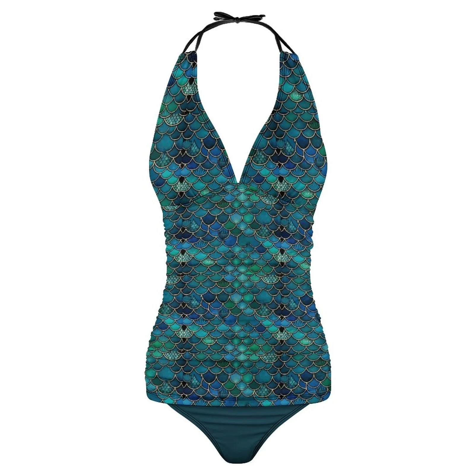 2-Piece Women's Halter Tankini 48KA01 (All-Over Printing)