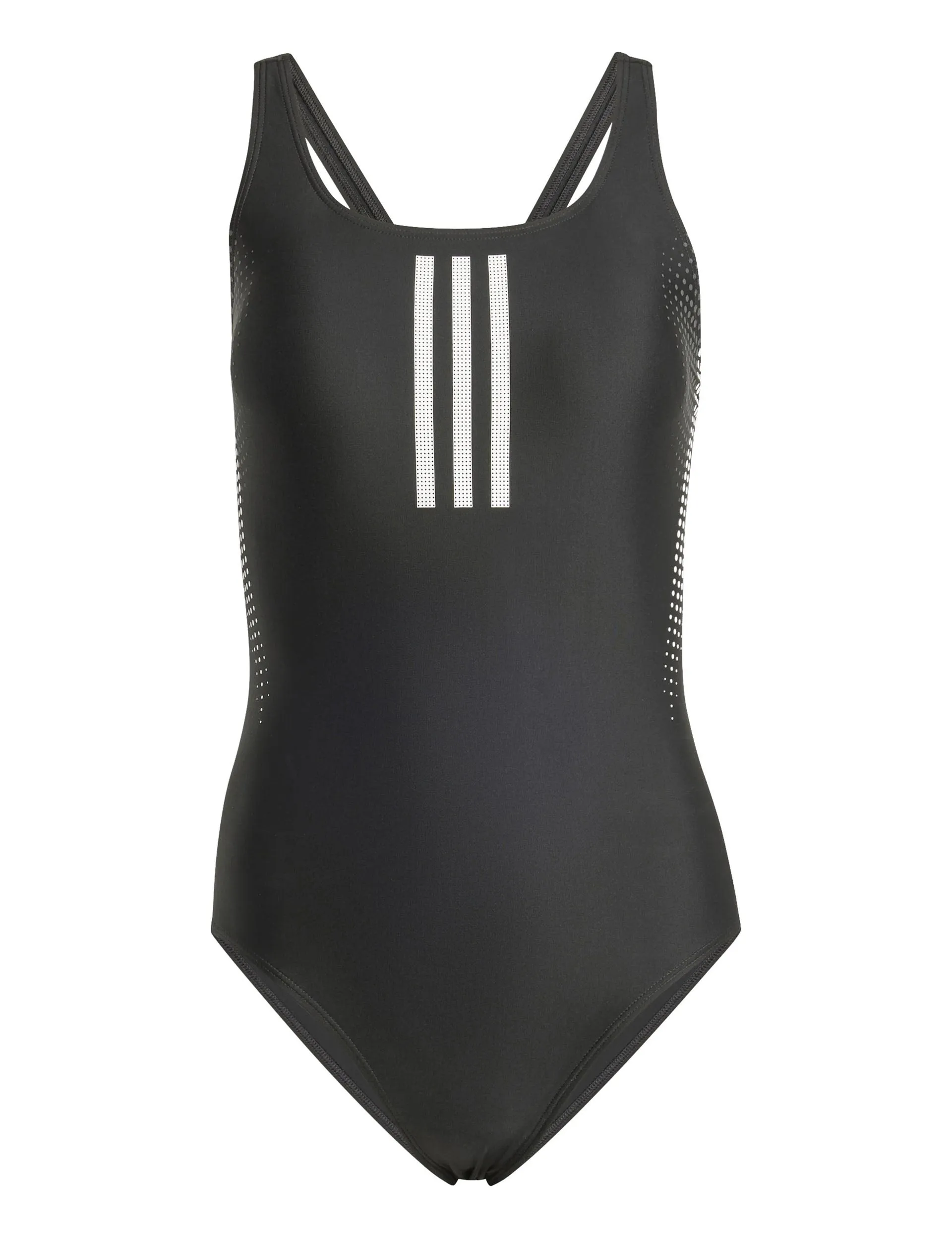 3-Stripes Graphic V-Back Swimsuit - Black