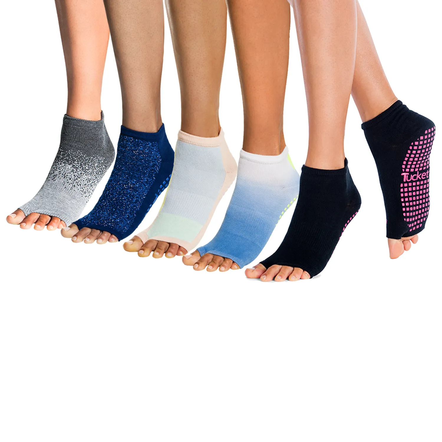 5 PACK SIZE L/XL - Anklet - Glacial Moraine - Starry Night - Serenity - Neon Waters - Classic Black - Grip Socks