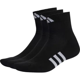 adidas Performance Cushioned (3 Pack) Mid Cut Socks - Black