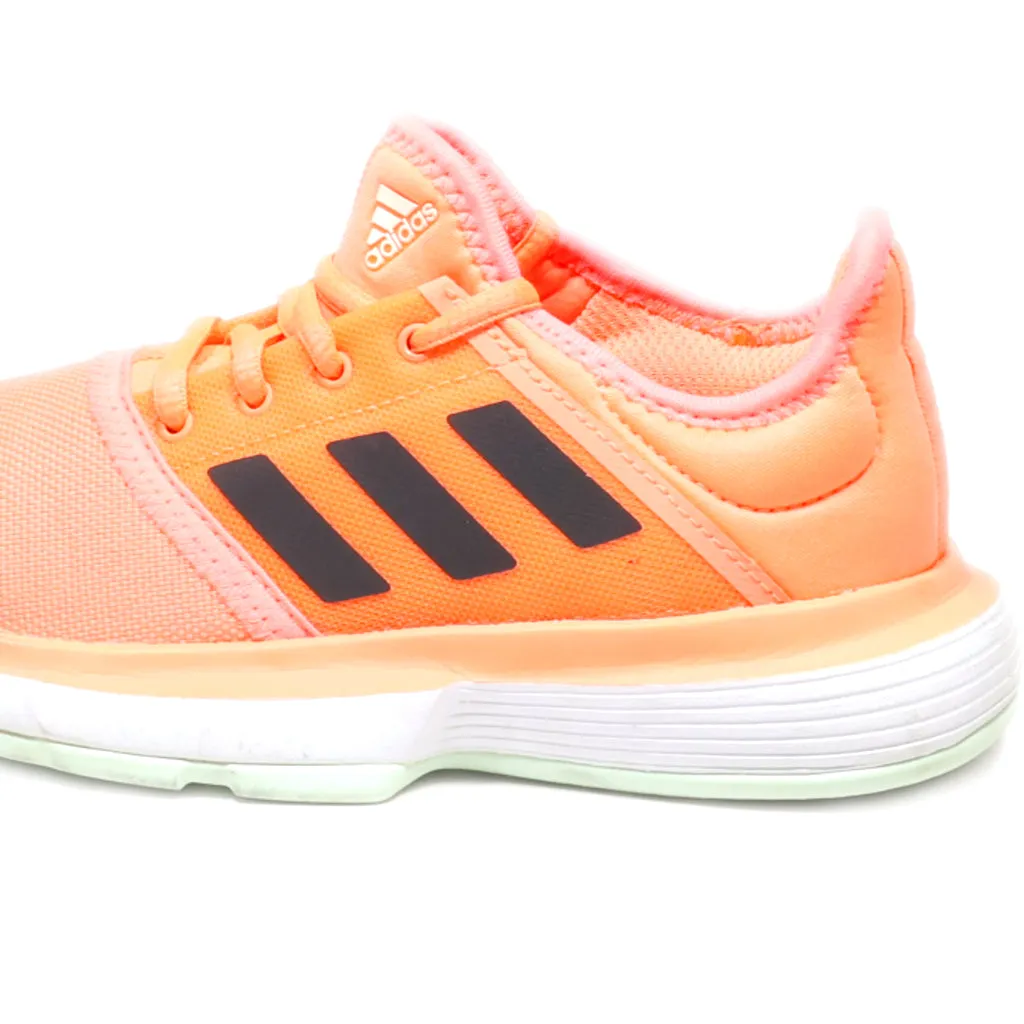 Adidas Scarpe Tennis Sport Shoes Fabric Orange Colour For Kids