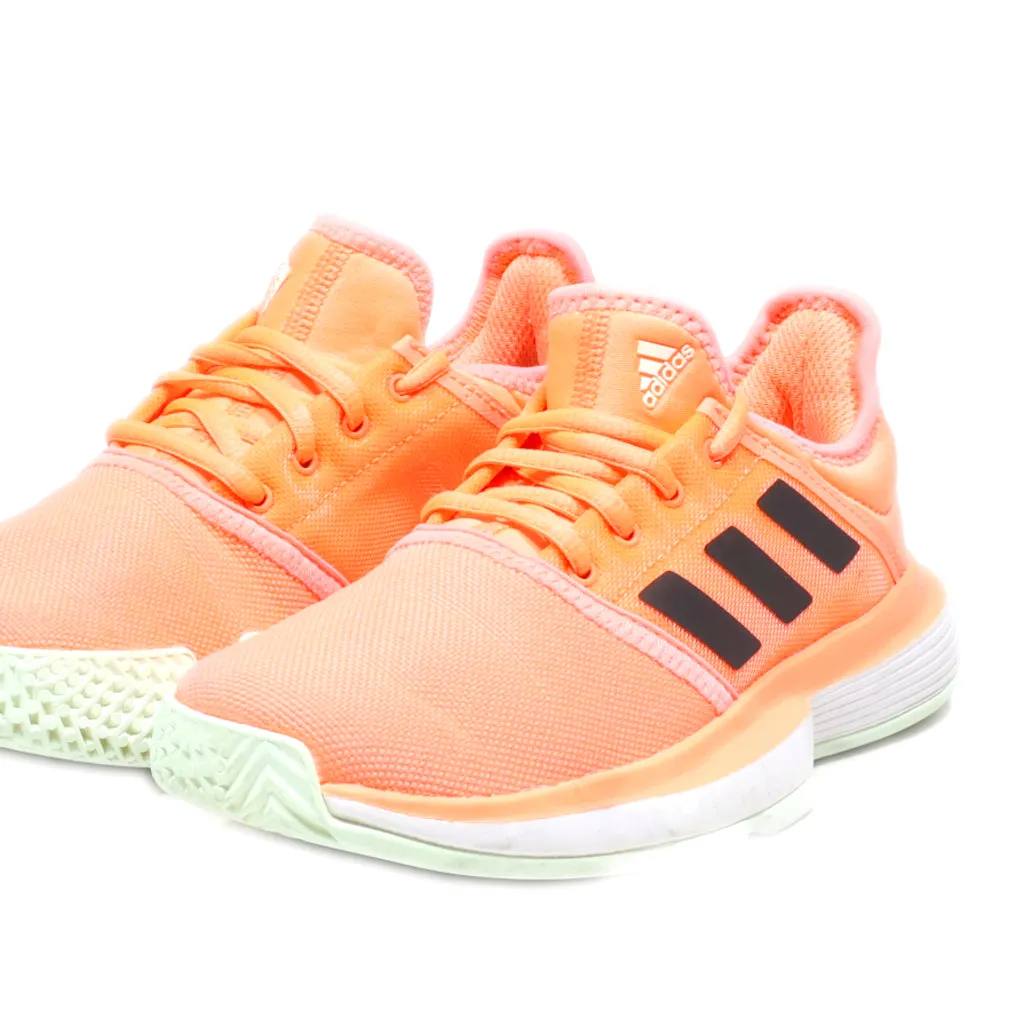 Adidas Scarpe Tennis Sport Shoes Fabric Orange Colour For Kids