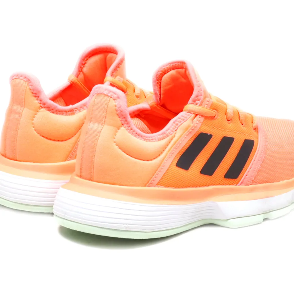 Adidas Scarpe Tennis Sport Shoes Fabric Orange Colour For Kids