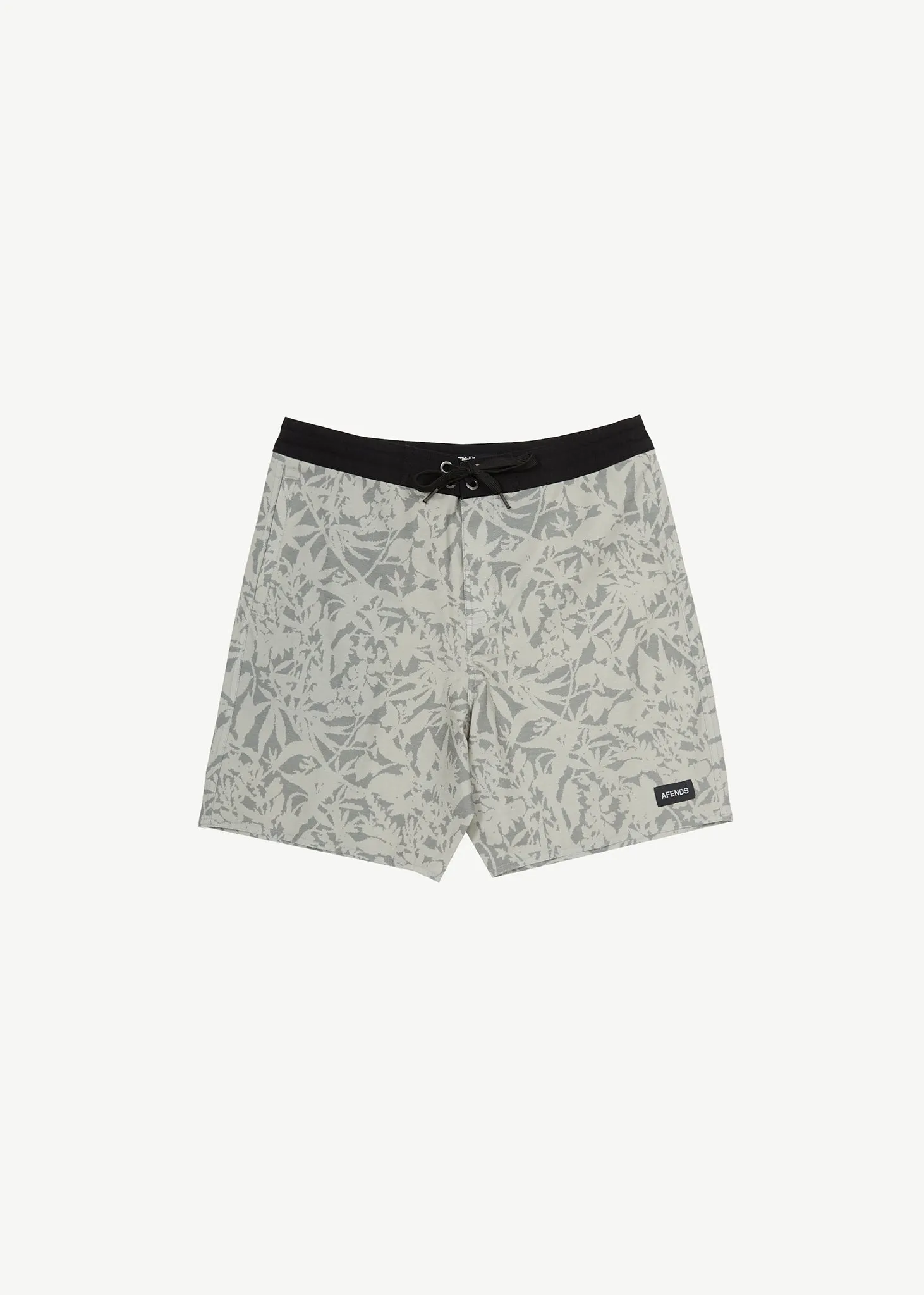 AFENDS Mens Bouquet - Fixed Waist Boardshorts - Olive Floral