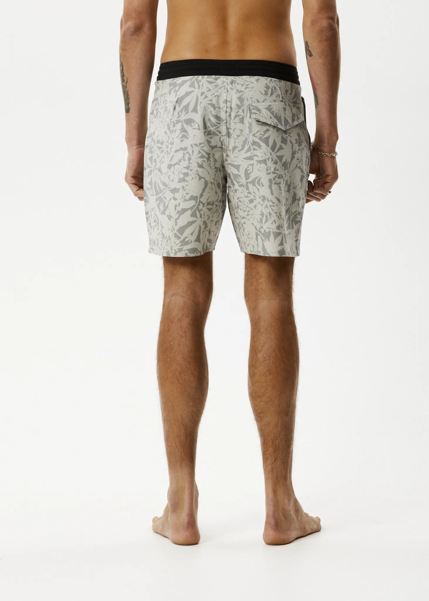 AFENDS Mens Bouquet - Fixed Waist Boardshorts - Olive Floral