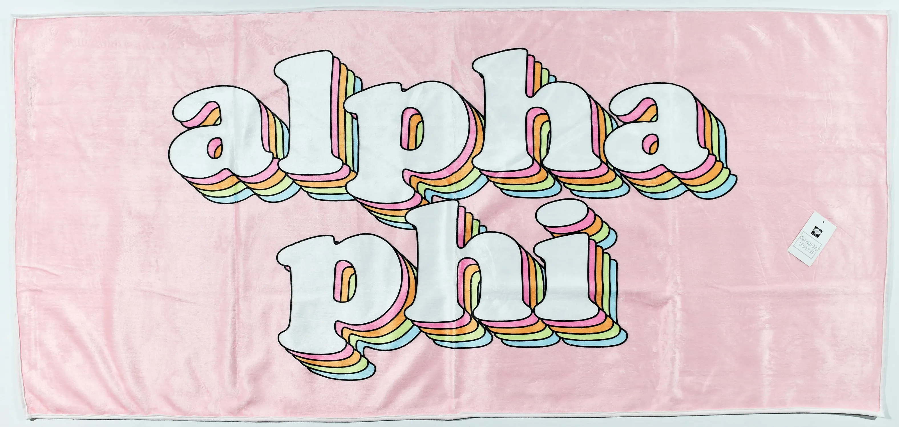 Alpha Phi Plush Retro Beach Towel