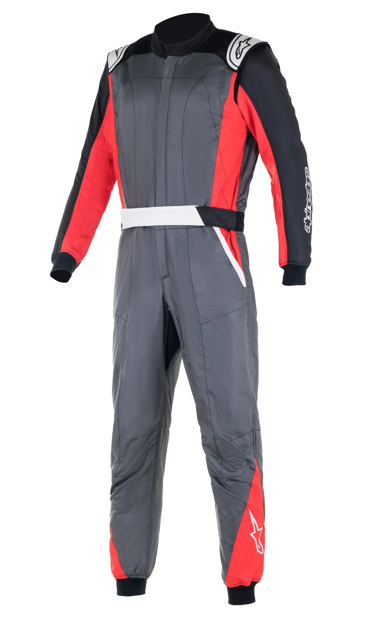 ALPINESTARS 3352722_1436_58 ATOM Race suit, FIA 8856-2018, anthracite/black/red, Size 58