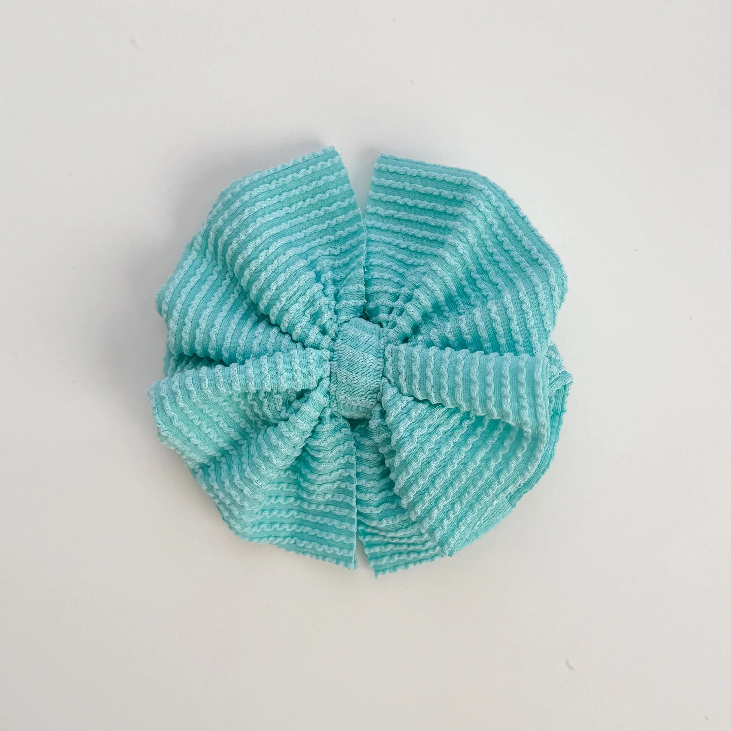 Aqua Cozy Ribbed Bow