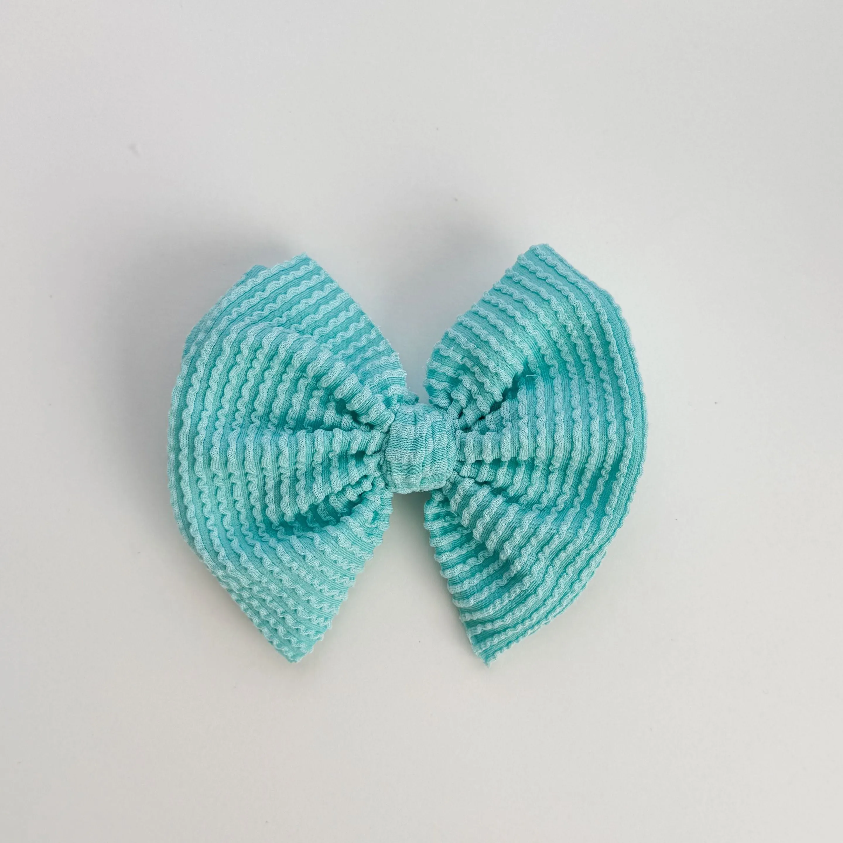 Aqua Cozy Ribbed Bow