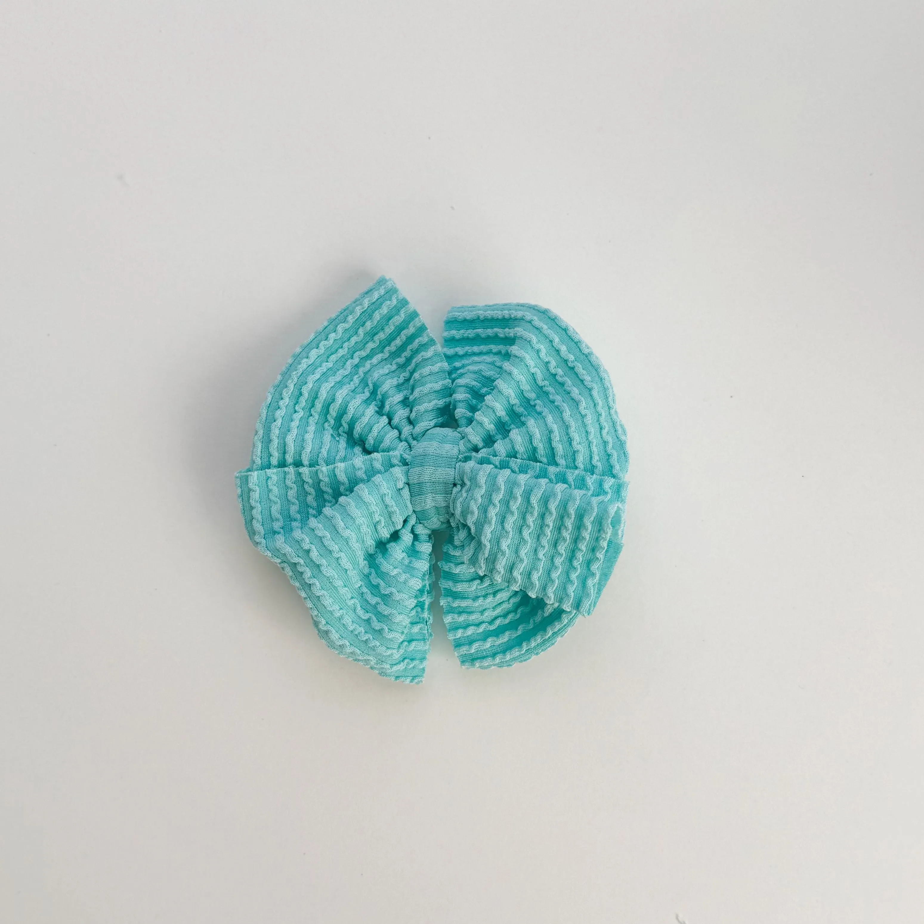 Aqua Cozy Ribbed Bow