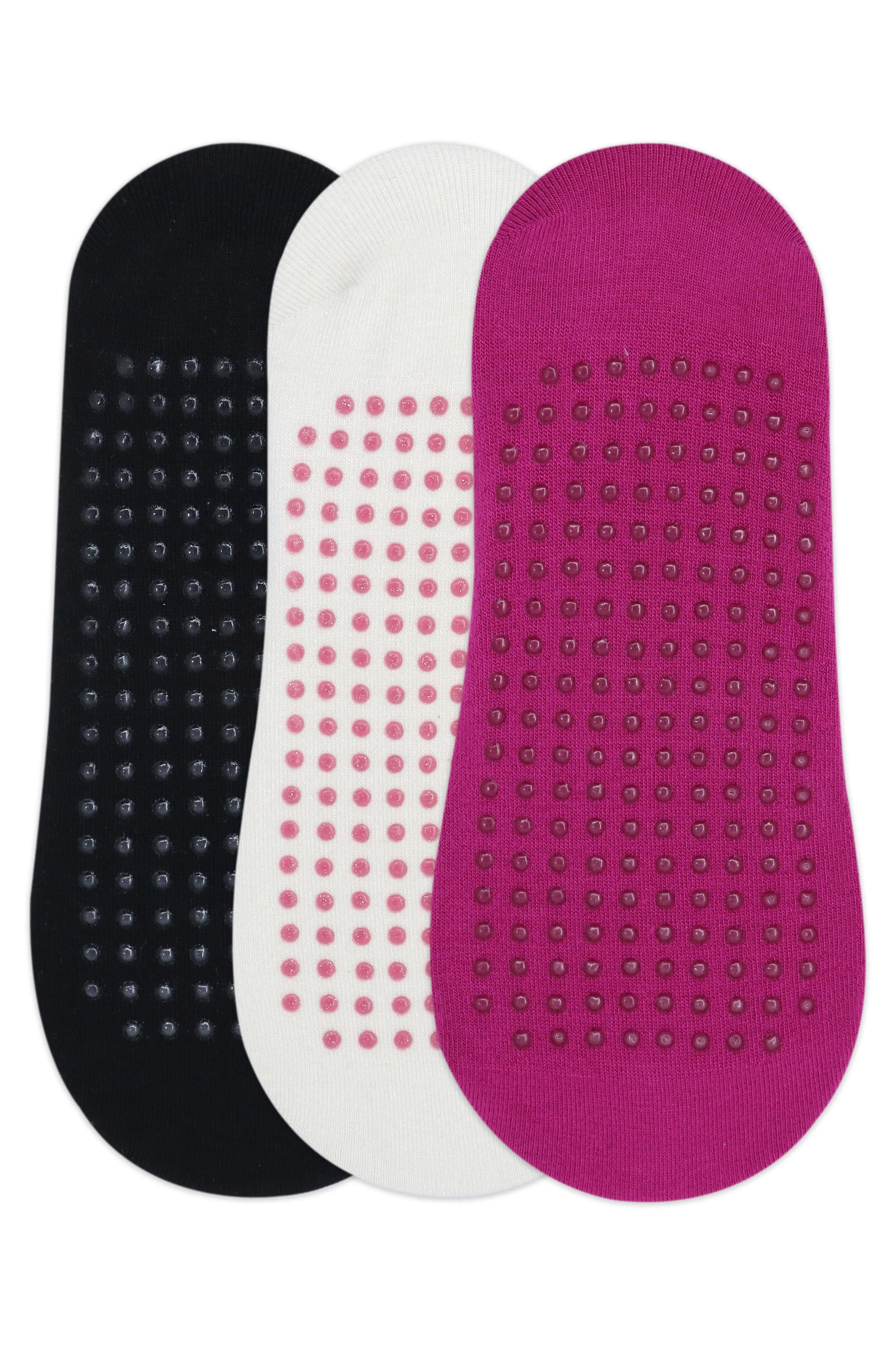 Balenzia Women's Anti Bacterial Yoga Socks with Anti Skid- (Pack of 3 Pairs/1U)- (Black,White,Pink)