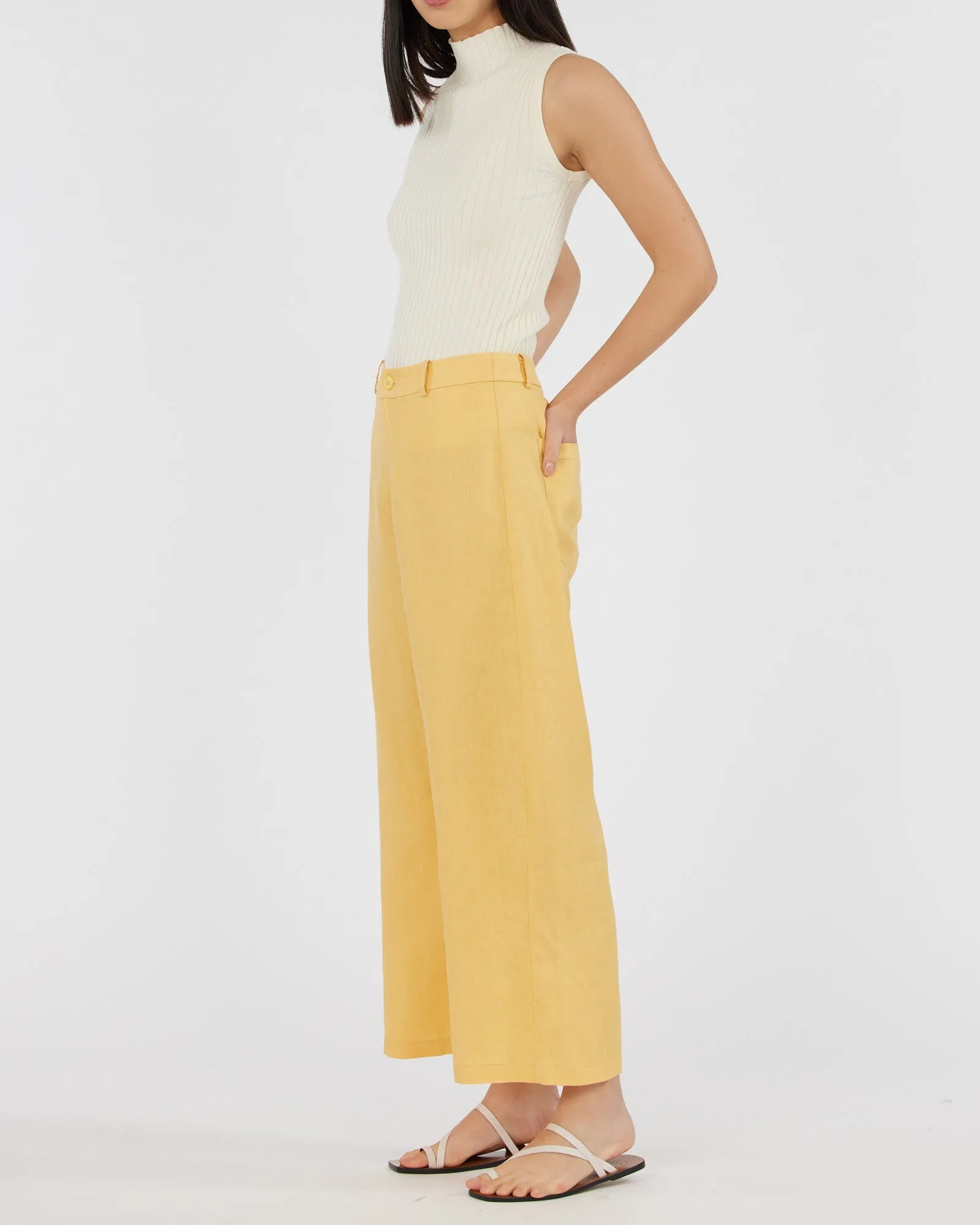 Barossa Linen Pant - Buttercup