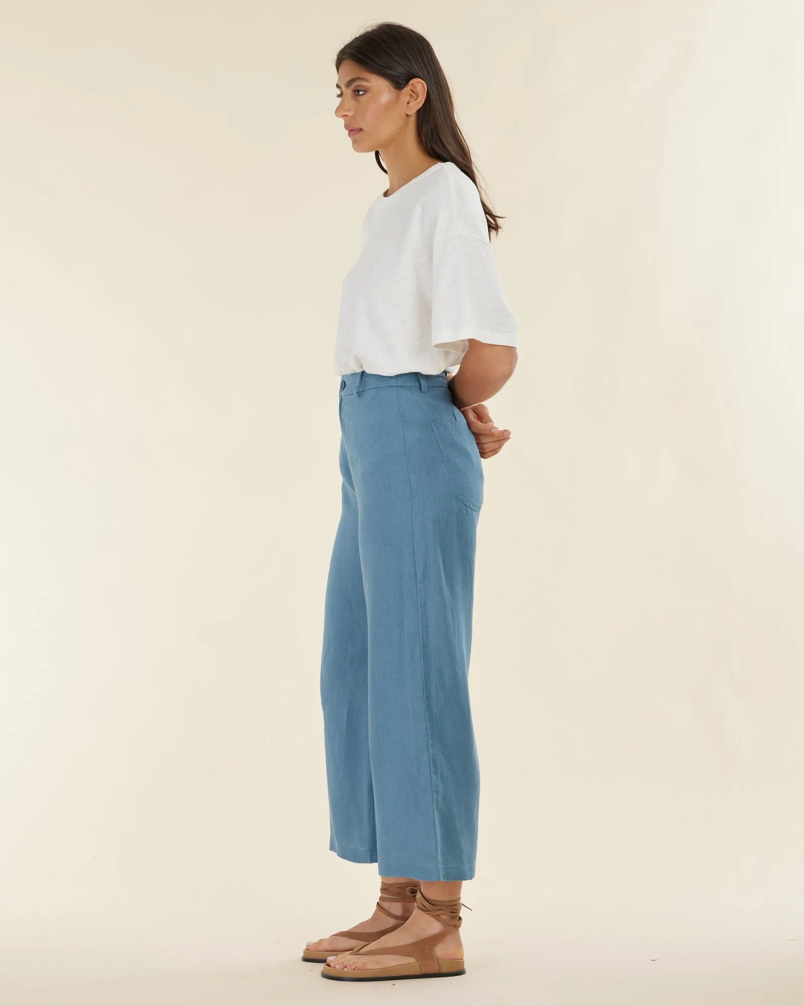 Barossa Linen Pant - Pacific