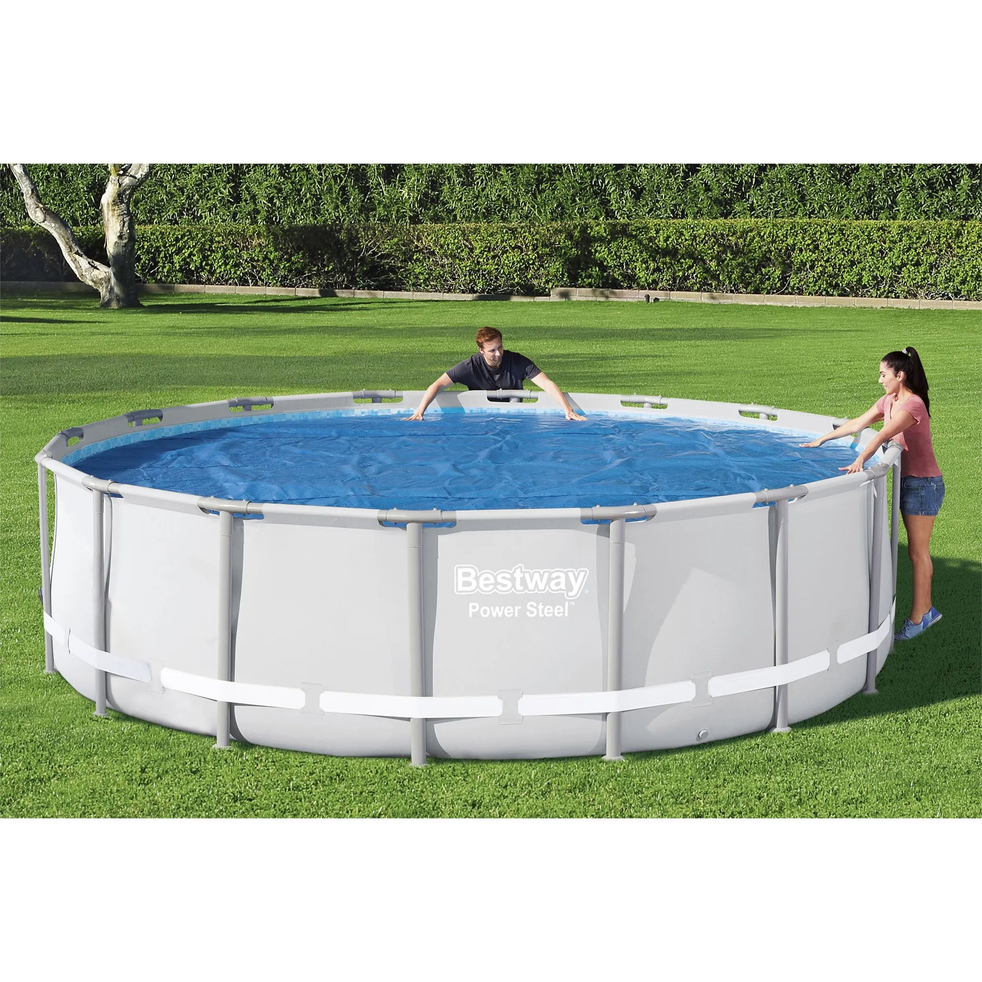 Bestway Flowclear 15' Round Solar Pool Cover for Above Ground Pools (Cover Only)