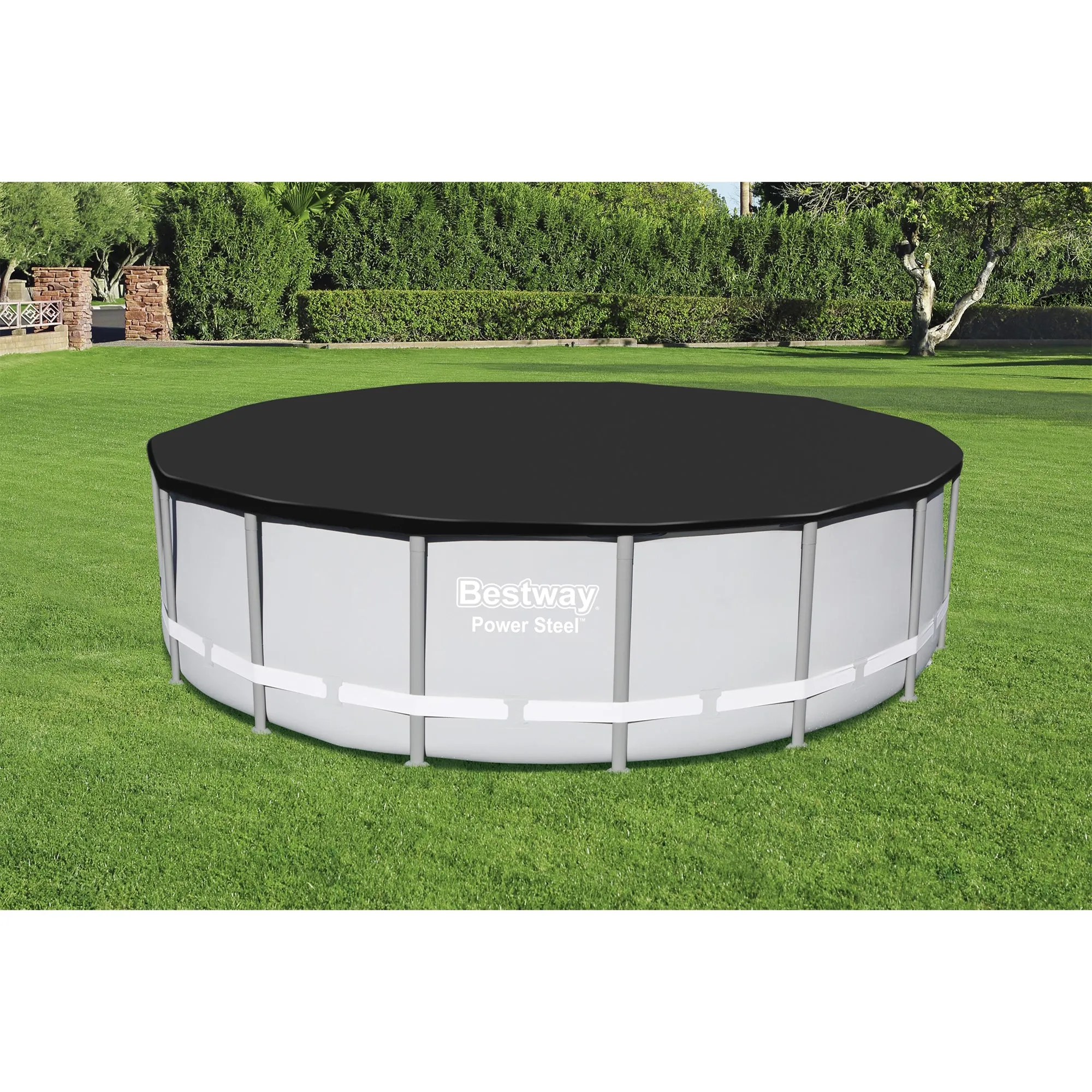 Bestway Round PVC 16' Pool Cover for Above Ground Pro Frame Pools (Cover Only)