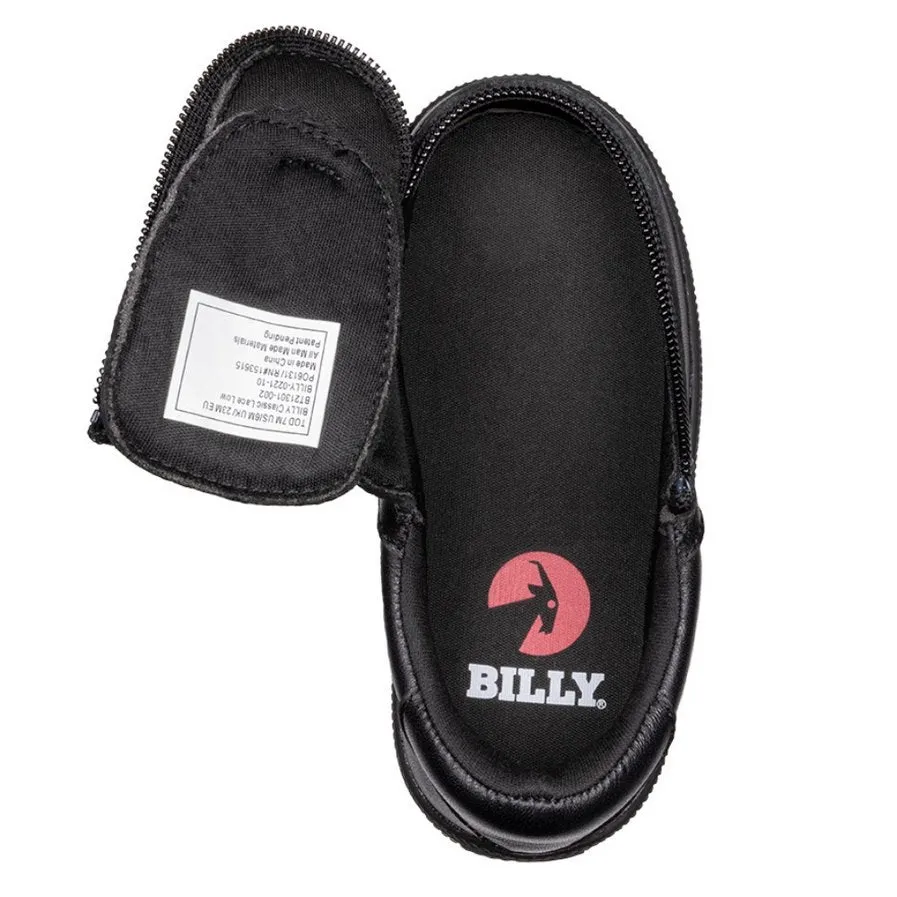 Billy Footwear (Kids) - Black Low Top Leather Shoes