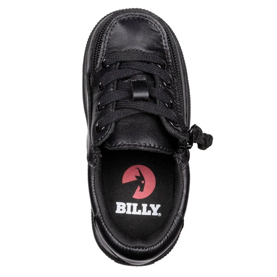 Billy Footwear (Kids) - Black Low Top Leather Shoes