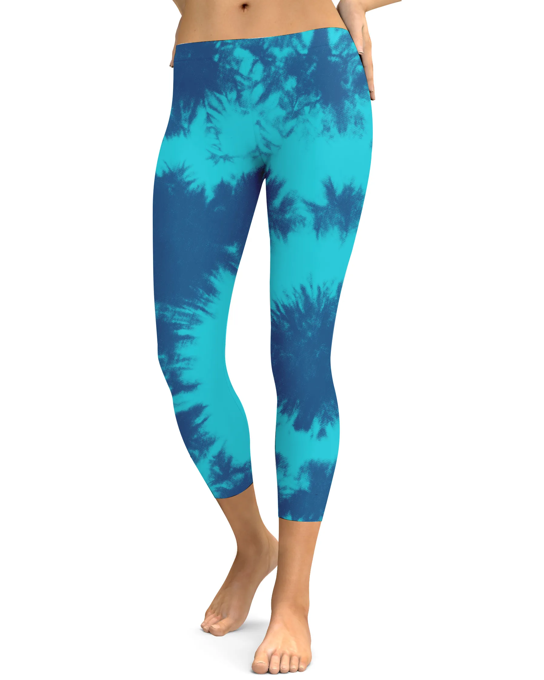 Blue & Aqua Tie Dye Capris