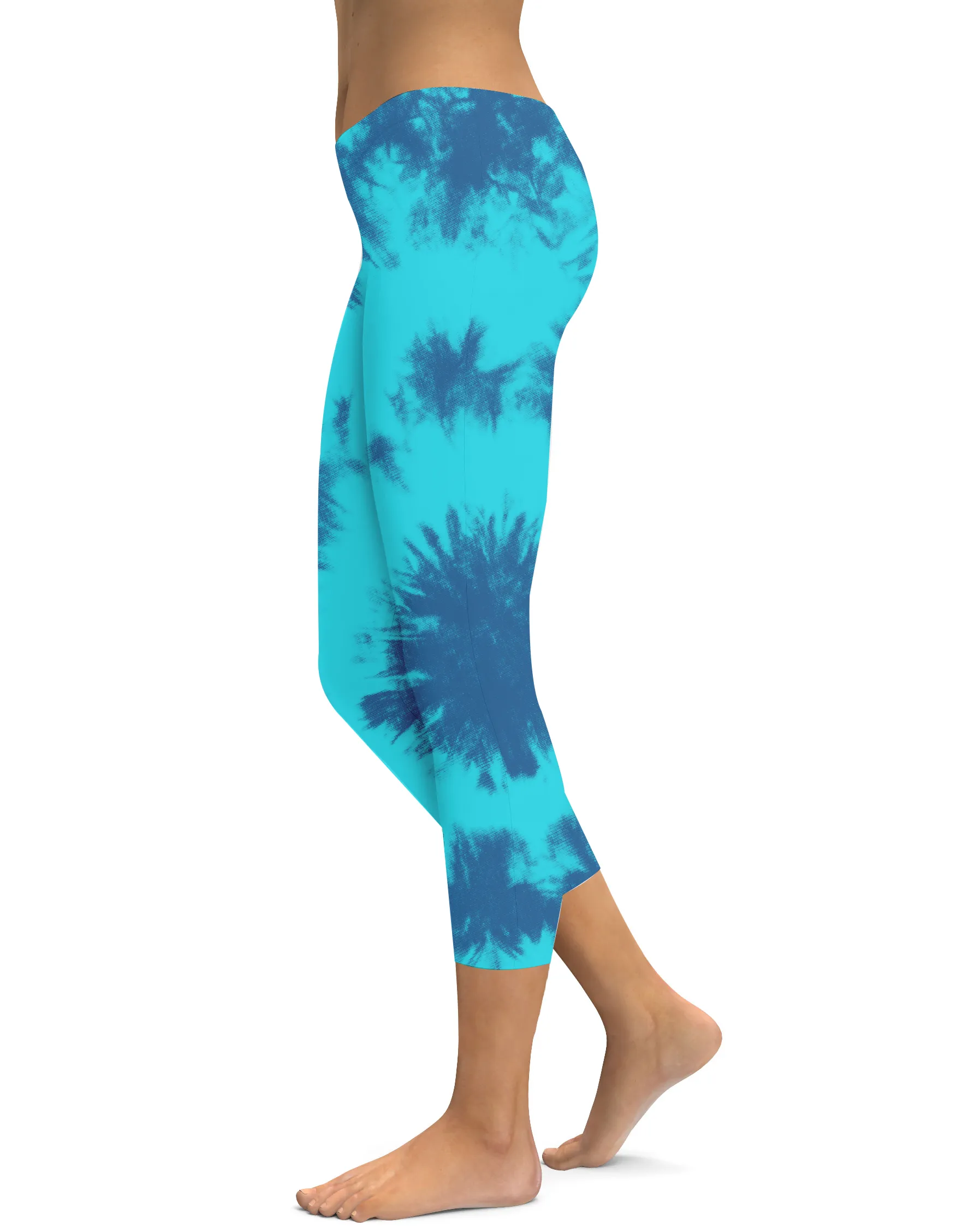 Blue & Aqua Tie Dye Capris