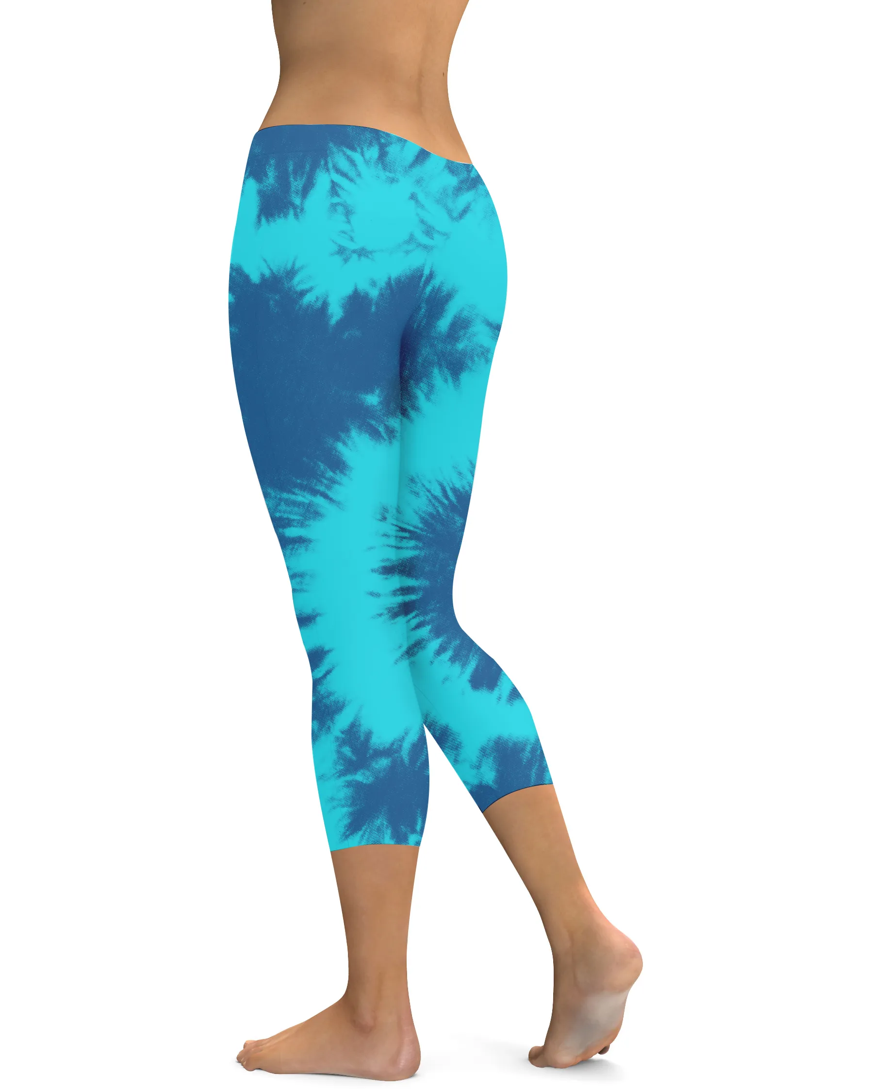 Blue & Aqua Tie Dye Capris