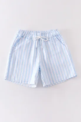 Blue stripe men swim trunks