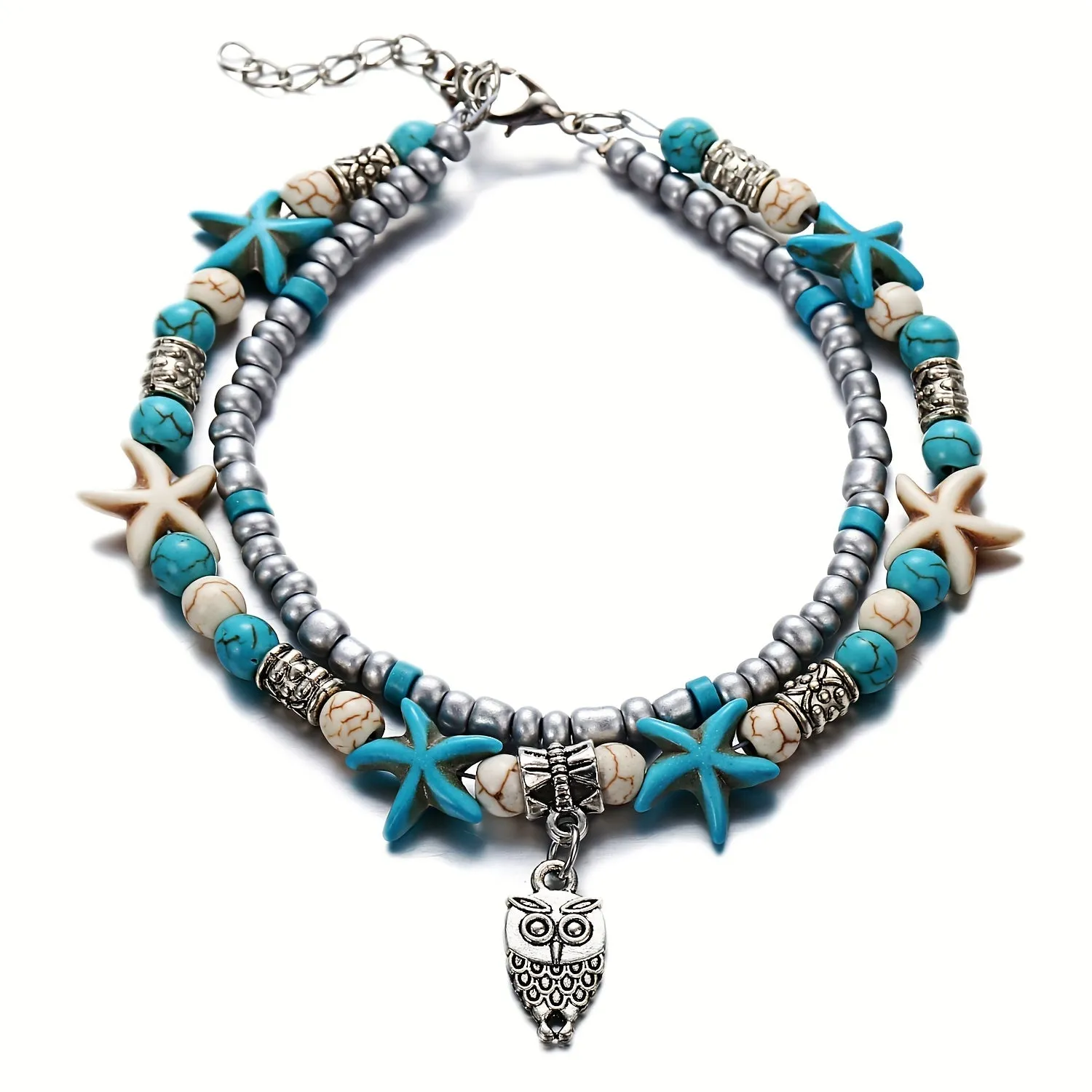 Boho Chic Animal Shape Pendant Anklet Bracelet Stack