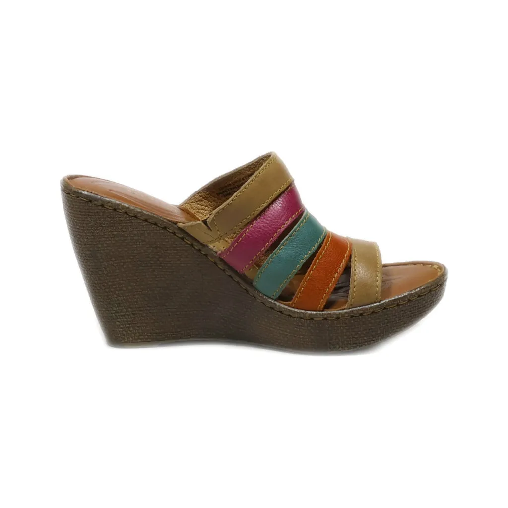 Born Wedge Shoes Leather Brown Colour For Women