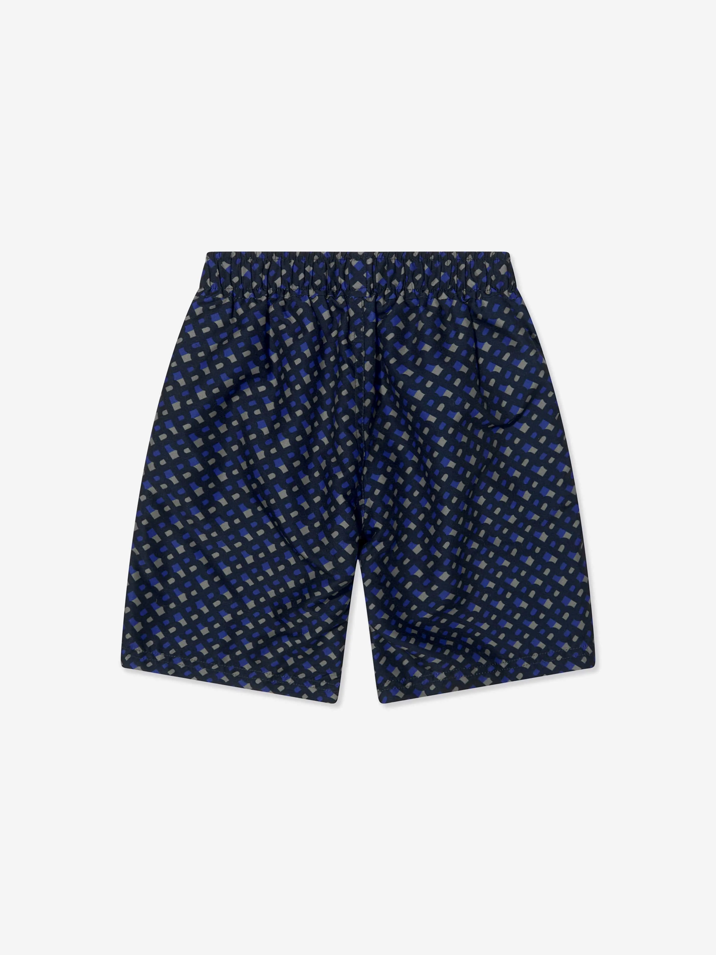 BOSS Boys Monogram Swim Shorts In Navy