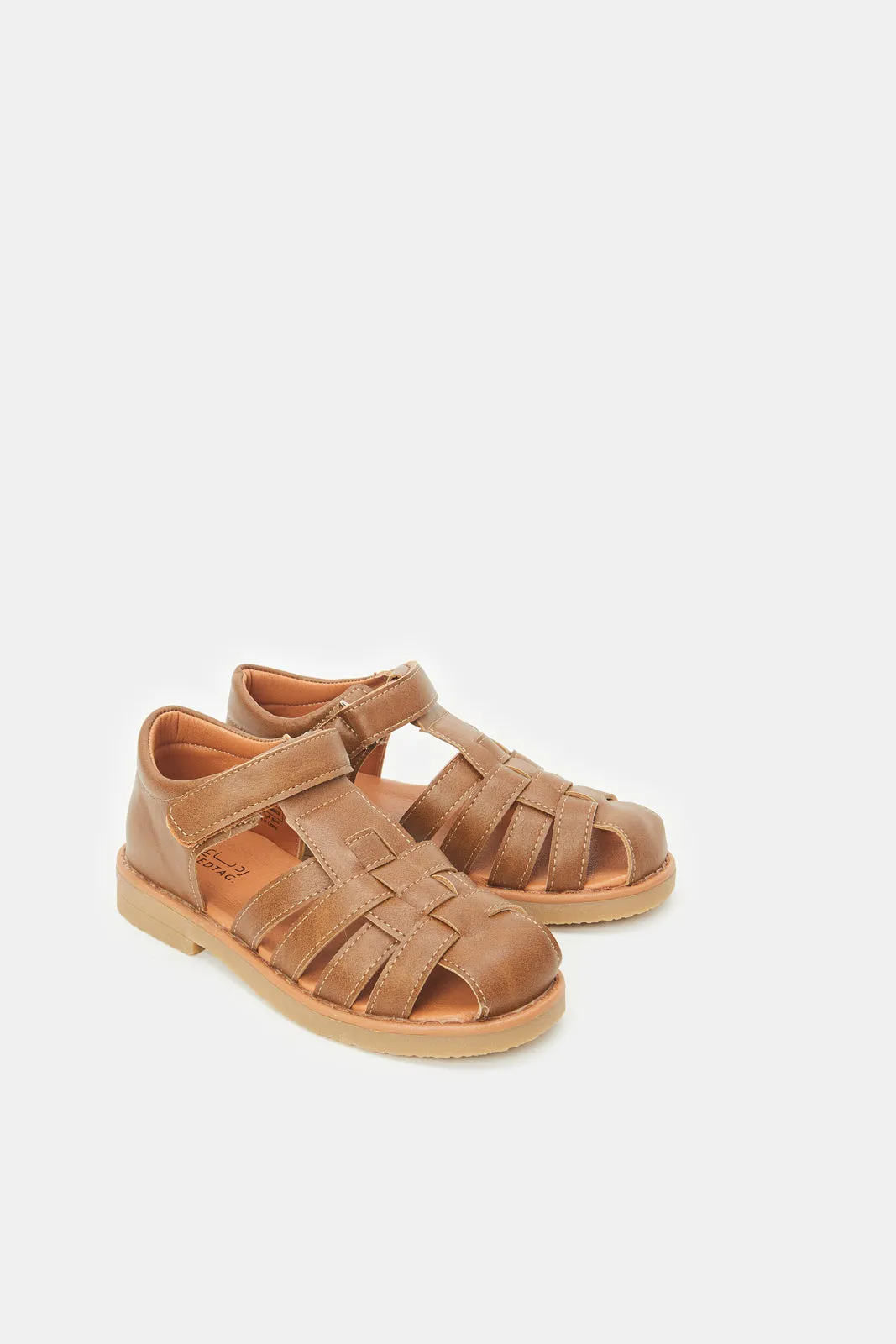 Boys Brown Fisherman Sandals