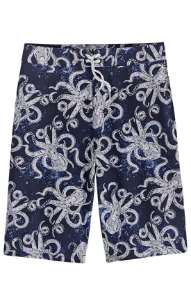 Boy's Superbank Boardshorts  |  Navy Octopus