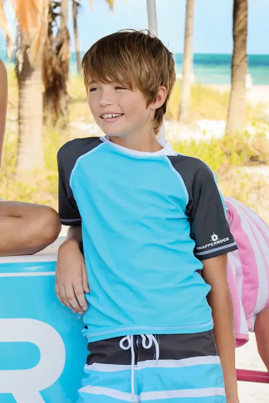 Boys Swimsuit Sea Blue Rash Guard