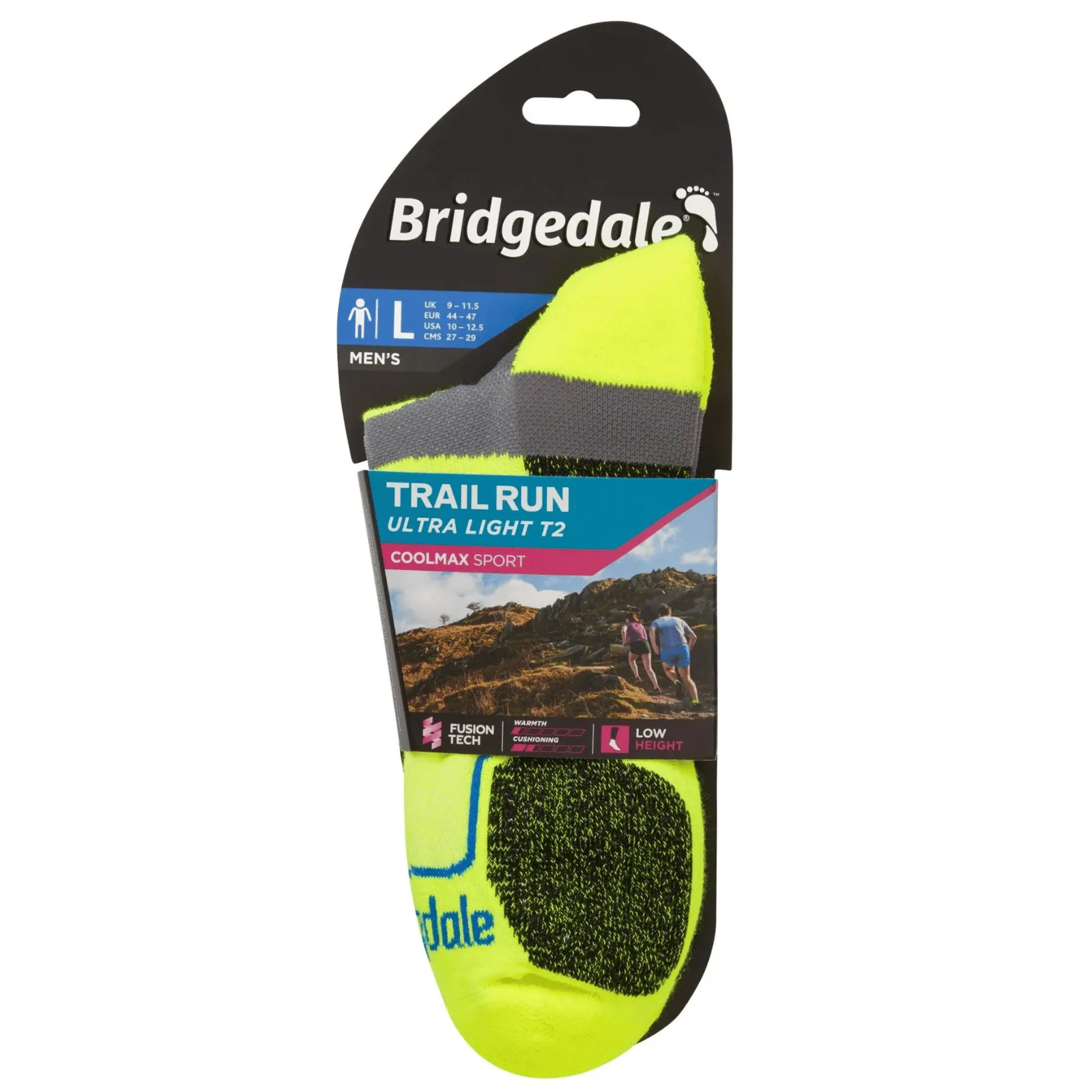 Bridgedale Mens Trail Run Ultralight T2 Coolmax Sport Low Socks