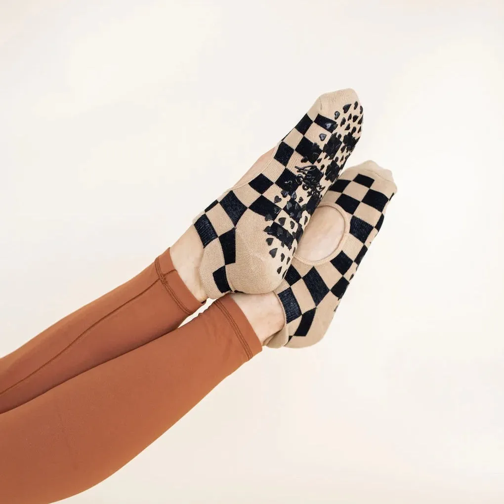 Checkered - Mary Jane - Grip Sock (Barre / Pilates)