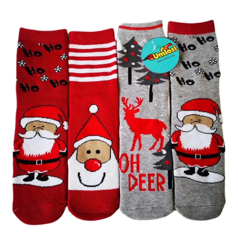 Christmas Socks For Adults & Kids 4 Packs