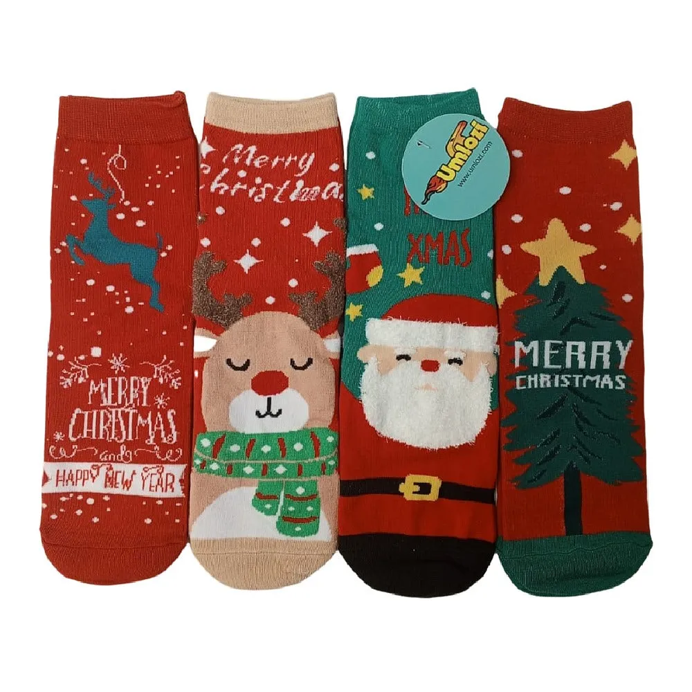 Christmas Socks For Adults & Kids 4 Packs