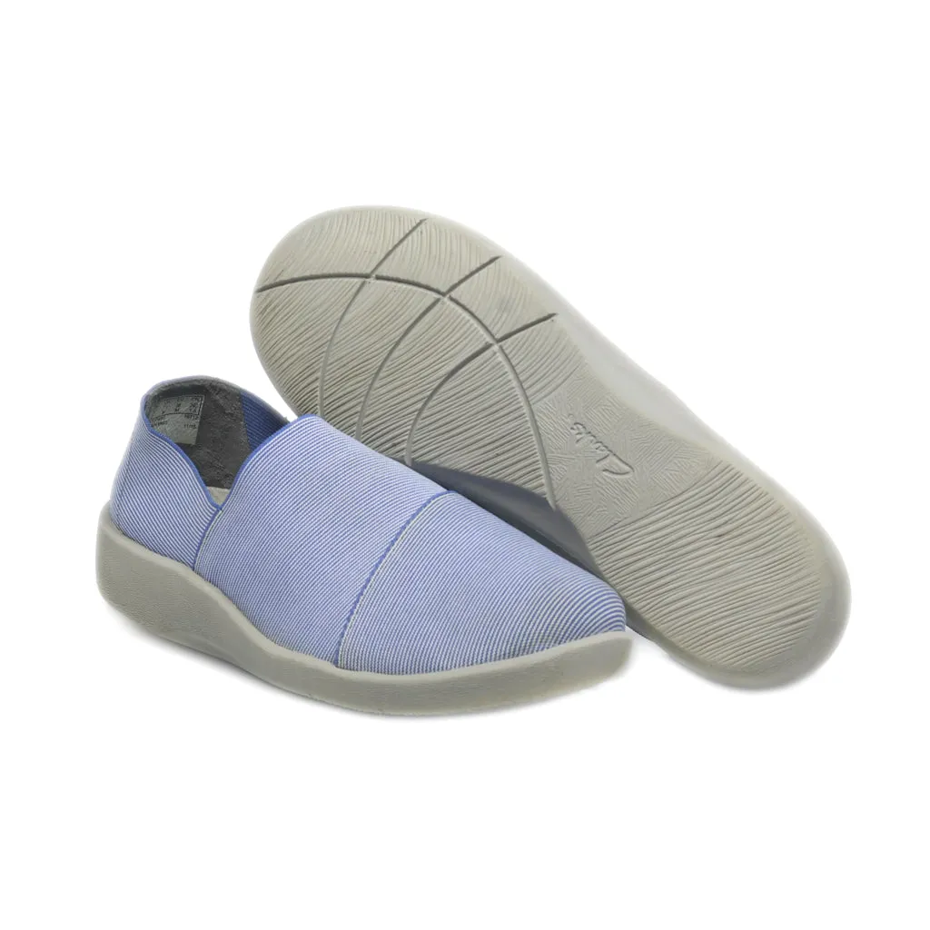 Clarks Slip Ons Fabric Blue Colour For Women