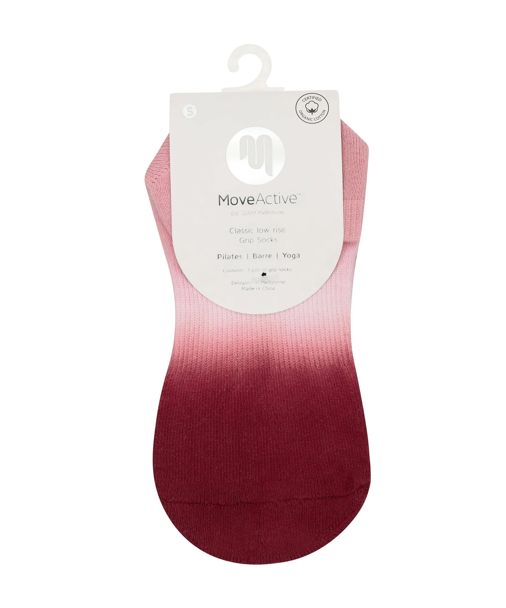 Classic Low Rise Grip Socks - Berry Kiss