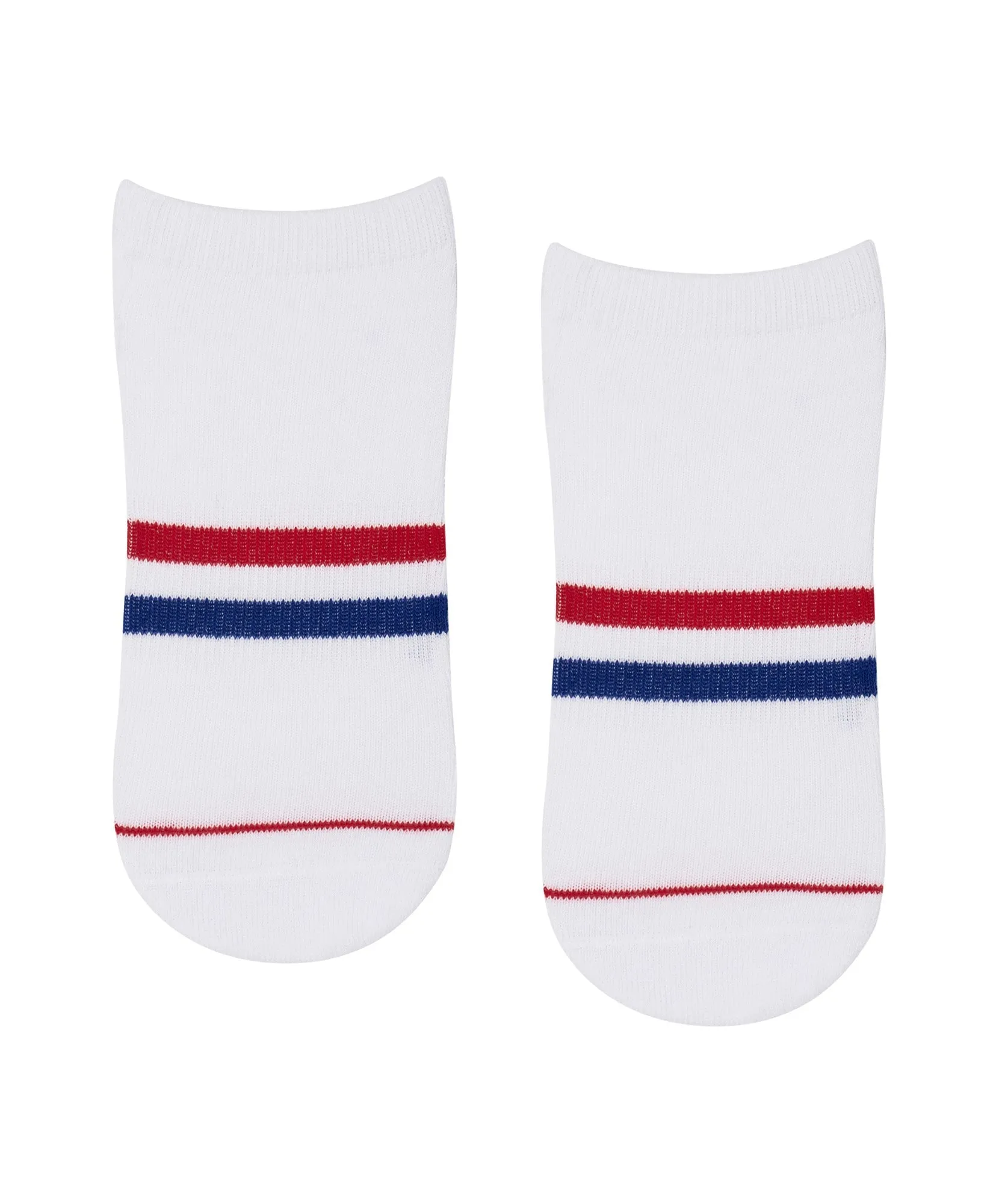 Classic Low Rise Grip Socks - Polo Stripe White