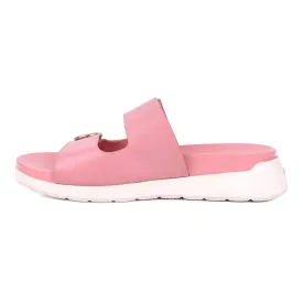 Coach Outlet Gable Strap Flat Sandals Leather Pink Colour For Women