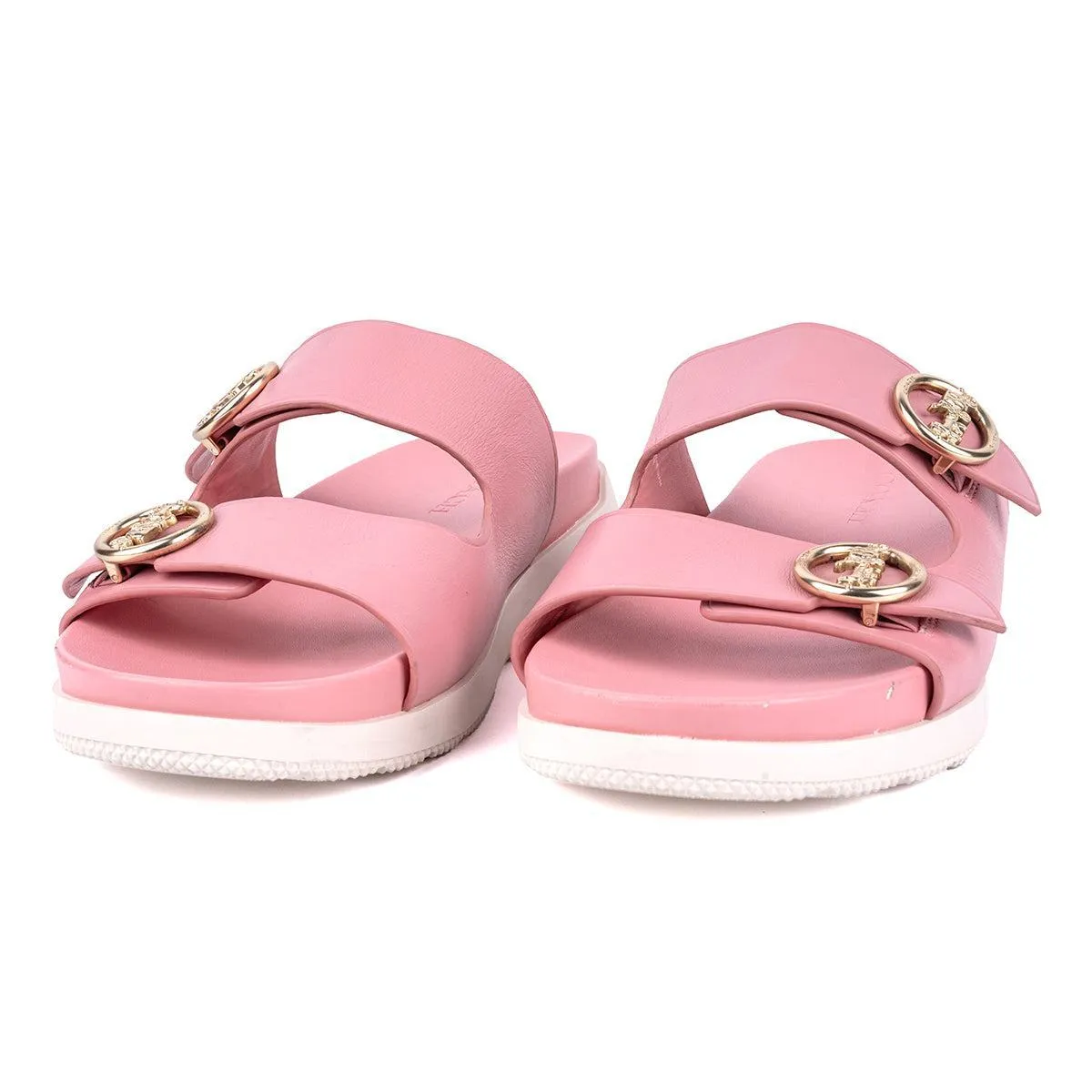 Coach Outlet Gable Strap Flat Sandals Leather Pink Colour For Women