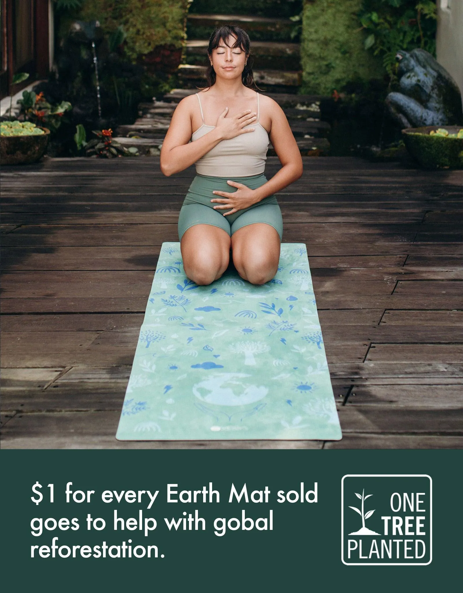 Combo Yoga Mat - Earth Green