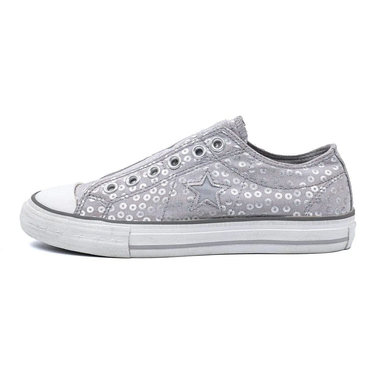 Converse Chuck Taylor Lifestyle Low-Top Sneakers Fabric Silver Colour For Women