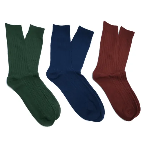 Cotton Ribbed Socks 3 Pack