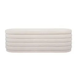 Demi Storage Bench Ottoman - White Boucle