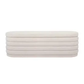 Demi Storage Bench Ottoman - White Boucle