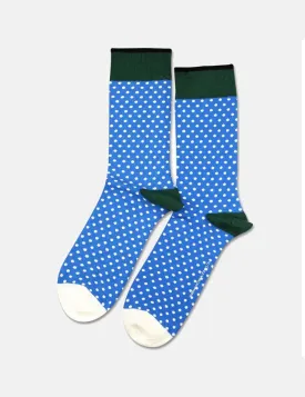 Democratique Original Polkadot Socks - Blue Eyes/Off White/Forrest Green