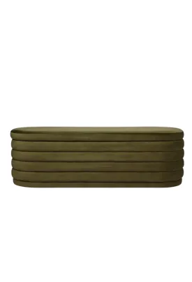 Dessi Storage Bench Ottoman - Olive