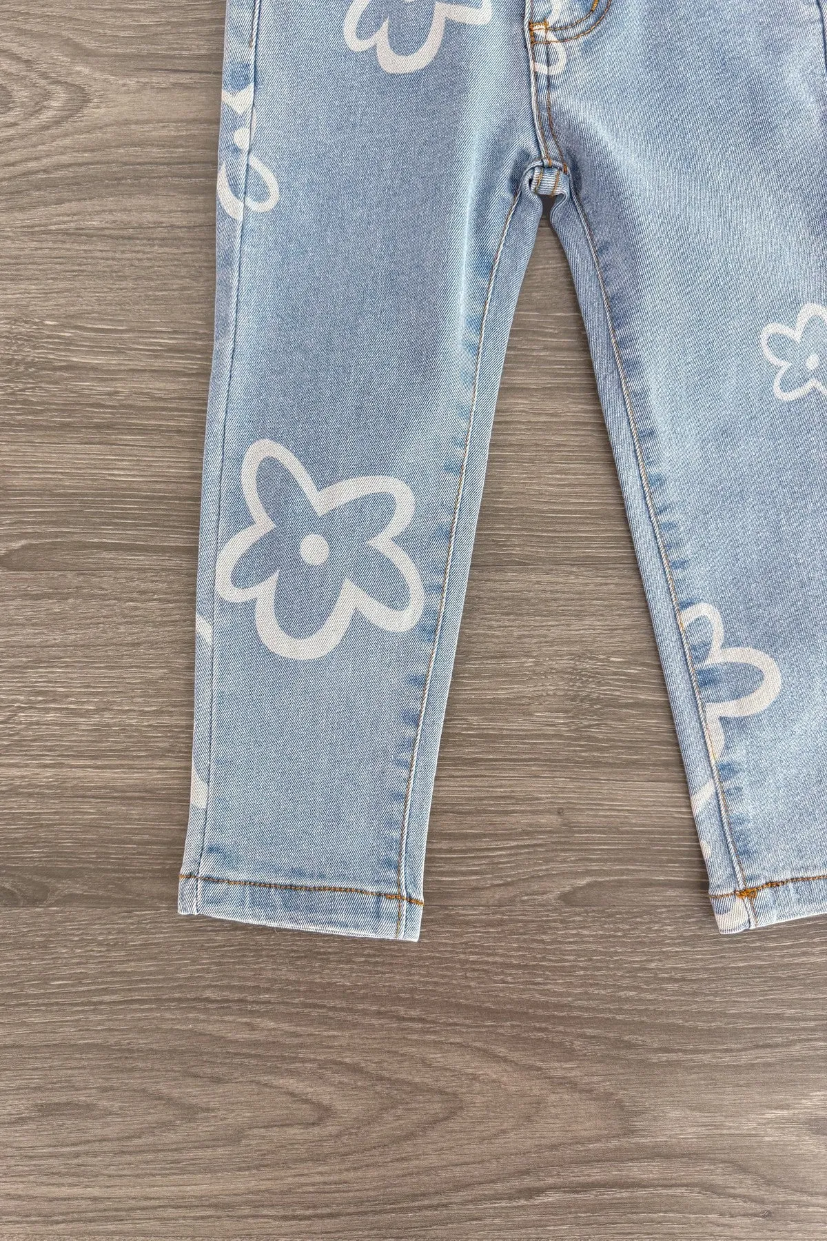 Flower Print Jeans