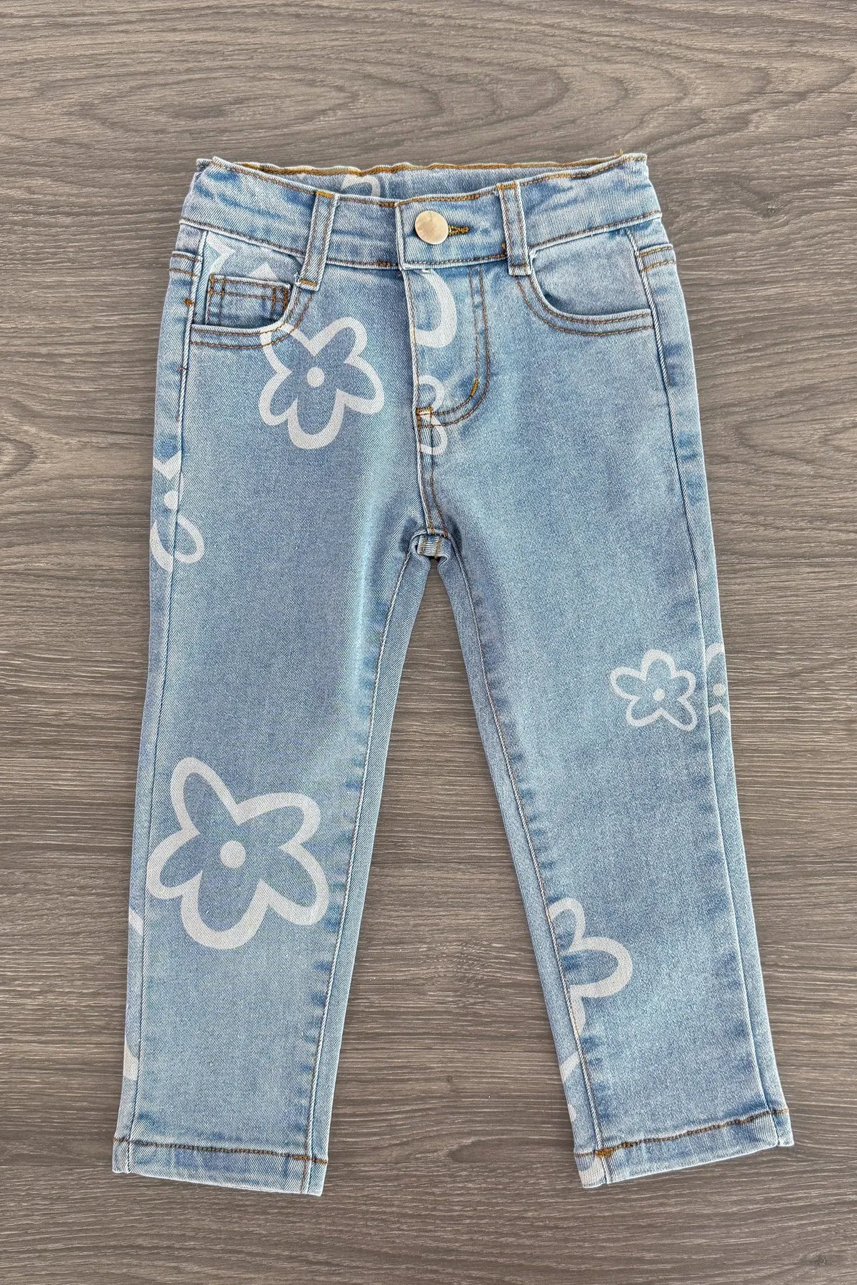 Flower Print Jeans