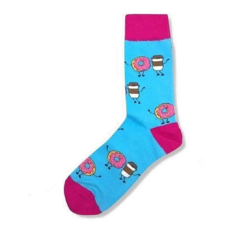 Food & Beverage Socks Donuts & Coffee